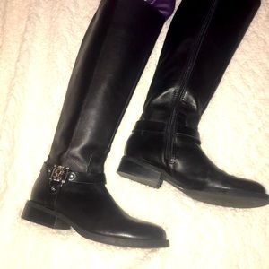 Vince Camuto Black Leather Riding Boots